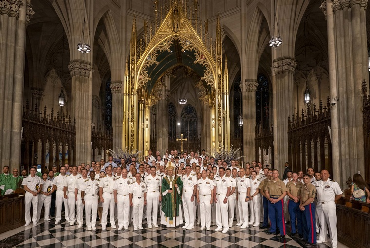 A group of soldiers in a church